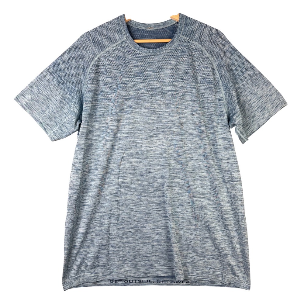 Lululemon Metal Vent Tech Short Sleeve Shirt XL Blue Heathered Performance Tee